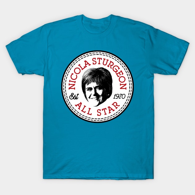 Nicola Sturgeon All Star Converse Logo T-Shirt by Rebus28